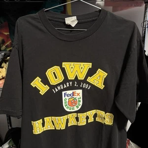 Vintage Y2K 2003 FEDEX ORANGE Bowl Iowa Hawkeyes T-Shirt Men's sz Large - Picture 1 of 5