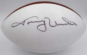 Johnny Unitas Signed White Panel Football Baltimore Colts Beckett #AB08921 - Picture 1 of 5