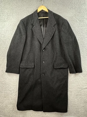 Vintage Chaps Ralph Lauren Wool Overcoat Mens 46 Charcoal Single Breasted - Image 1 of 4