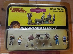 N Scale Farmers Market Scene - Woodland Scenics #A2170 - Picture 1 of 2