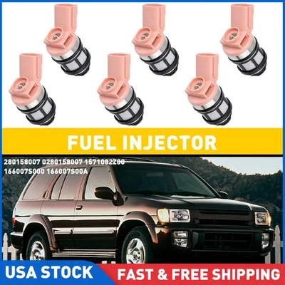 6x Fuel Injectors 166001800 For 1996-2004 Nissan Frontier Pathfinder Xterra 3.3L - Image 1 of 4