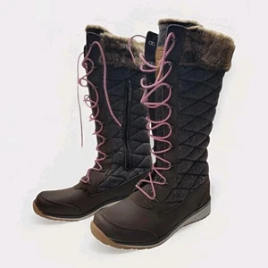 Salomon Hime High Boots Womens 7.5 Waterproof Snow Faux Fur Brown 378422 - Picture 1 of 15