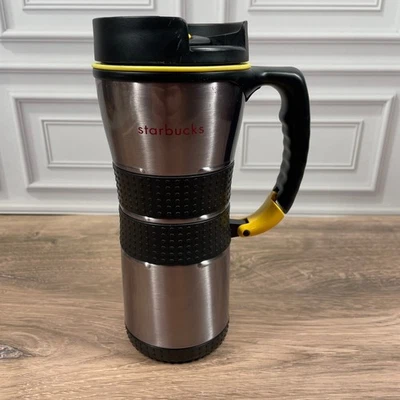 Starbucks 16oz Extreme Tumbler Extreme Insulated Mug Handle Yellow Accents - Image 1 of 4