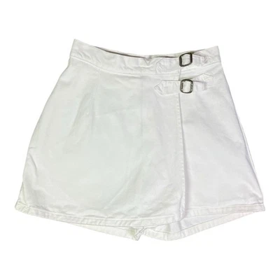 Pantalones Cortos De Colección Años 90 Sin Límites Talla 5/6 Denim Skort Blanco 100% Algodón Foto 1 de 4