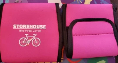 2 Pink Neoprene Bike Pedal Covers Set Prevent Damage  STOREHOUSE - Image 1 of 3