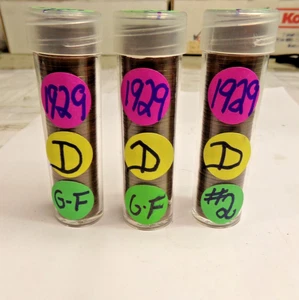 1929-D Lincoln Wheat Cents  50 Coin roll G-VF Circulated - Picture 1 of 5