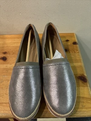 Clarks Serena Paige Plateado Metálico Cuero Cómodo Para Mujer Talla 8W NUEVO ENVÍO GRATUITO Foto 1 de 4