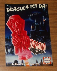 Seltene Werbung Langnese DRACULA EIS - Der Grusel-Graf im Erdbeerschlaf 1984 - Bild 1 von 1