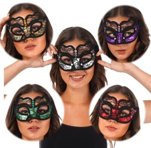 Gothic Eye Mask Masquerade Halloween Sexy Fancy Dress Costume Accessory - Picture 1 of 1