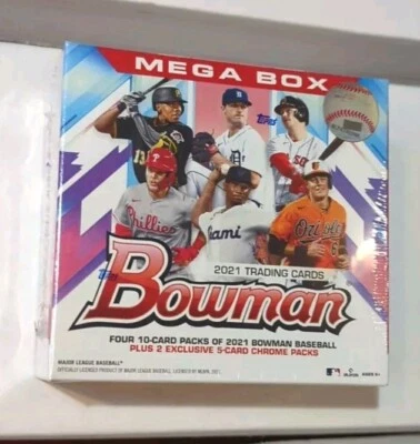 2021 Topps Bowman MLB Baseball Trading Cards Mega Box - Factory Sealed - Image 1 of 4