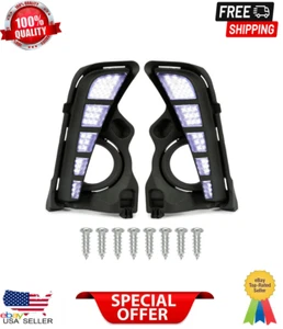 Front Fog Lights Bezel LED Turn Signal DRL Daytime Running Fits 17-2019 Toyota - Picture 1 of 8