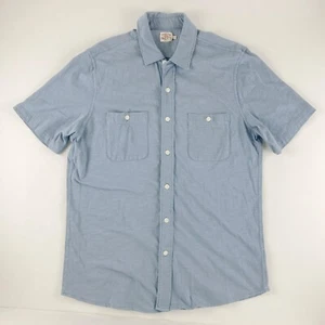 Camisa Faherty Tejida Temporadas Bolsillo Botón Para Hombre Grande Azul Manga Corta MXC0006 - Imagen 1 de 6