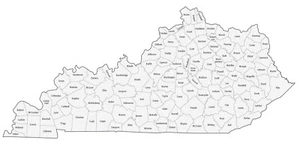 Kentucky County Map GLOSSY POSTER PICTURE PHOTO PRINT BANNER 12019 - Picture 1 of 1