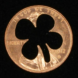 Lucky penny with four leaf clover cut out - Picture 1 of 1