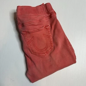 True Religion Women’s Small Pink Skinny Jeans Stretch Mid Rise Distressed Pants - Picture 1 of 6