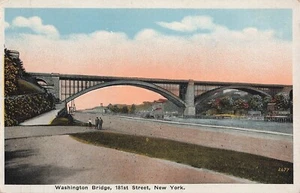 Washington Bridge NYC New York Art Vintage White Border Postcard - Picture 1 of 2