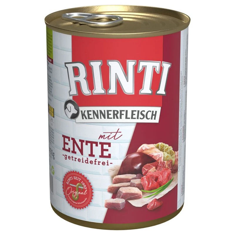 RINTI KENNERFLEISCH HUNDEFUTTER HUNDE FUTTER NASSFUTTER MIT ENTE 12x400g - Bild 1 von 1