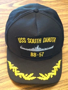 USS South Dakota BB-57 Gold Leaf Cap Snapback Made in USA - Picture 1 of 5