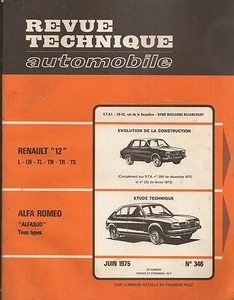 KFZ TECHNISCHE ZEITSCHRIFT 346 RTA 1975 ALFA ROMEO ALFASUD RENAULT 12 L TL TS TN - Bild 1 von 1