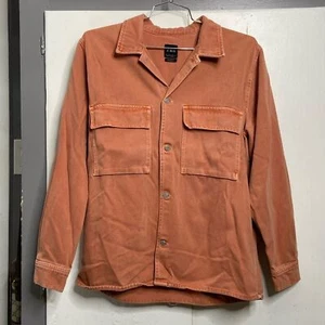 Zara Herren Hemd Trucker Jacke Large Relaxed Fit Orange Light Weight Shaket - Bild 1 von 7