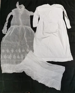 linge ancien , Robe de communiante communion , Jupon , chemise de nuit .... - Imagen 1 de 21