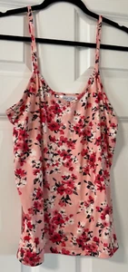 Marilyn Monroe ~Pink Floral ~ Adjustable Straps ~ Tank Top Womens ~ Size M - Picture 1 of 5