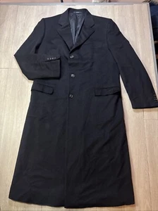 Zegna 100% Cashmere Overcoat Trench Men’s 46 R Black Italy Current Retail $5400 - Picture 1 of 12