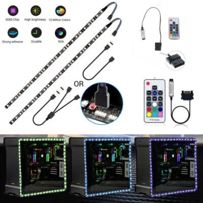 PC Gaming LED Strip Case Mood Light PC Gamer DIY lamp RGB for Aura Sync Dimmable - Image 1 of 4