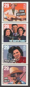 US, #2775-78 Country Music Legends booklet strip, 1993 4 29c,, MNH - Picture 1 of 1
