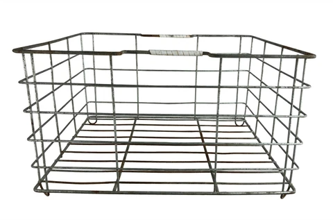 Vintage Rectangular Wire Utility Basket 16 x 14 x 8.5" Cover