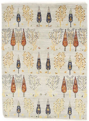 Handmade Pictorial Indo-Gabbeh Rug Contemporary Oriental Modern Carpet 6X8 ft - Image 1 of 4