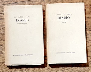 GALEAZZO CIANO - DIARIO VOL I(1^EDIZIONE) VOL II (2^EDIZIONE) 1945 E 1946 (M) - Bild 1 von 1