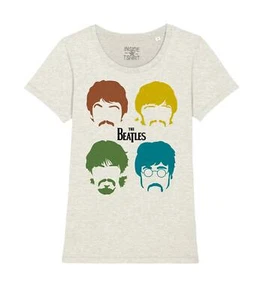 Maglietta The Beatles Faces Lennon Starr McCartney Harrison Rock Music T-Shirt - Picture 1 of 2