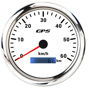 110mm Blanco GPS Velocímetro 0-60km/h Medidor para Barco Carro Camión - Imagen 1 de 15
