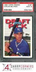 1995 TOPPS TRADED #18T CARLOS BELTRAN RC JUAN LEBRON PICTURED PSA 9 B3682259-522
