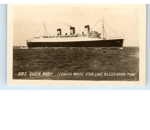 Rare Vintage MINI Postcard RPPC, New York RMS Queen Mary, 1930's, 2.75"x1.75" - Picture 1 of 2