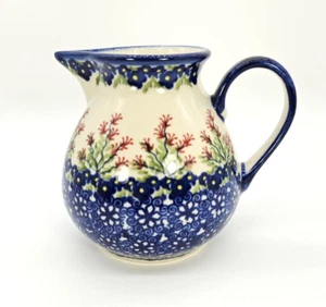 Jarra de burbujas de cerámica polaca 16 OZ "Cardo ardiente" Boleslawiec Polonia única - Imagen 1 de 9