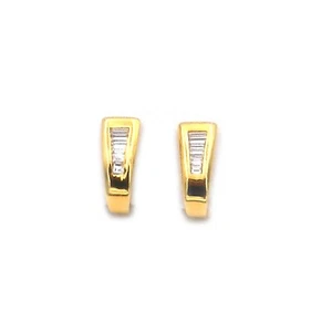 Diamant Gold Ohrringe als Halbcreolen mit 0.5 ct Brillanten in 750 Gold - Picture 1 of 6