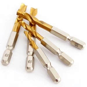 1/4 Hex Hexagon Shank Titanium Coated HSS Twist Drill Bit Set 1.5 to 13 mm Twist - Picture 1 of 12