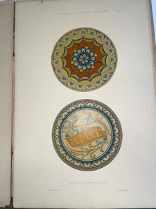 CARREAUX EN FAIENCE ITALIENNE 1885 -16 GRANDES PLANCHES EN COULEUR ED. QUANTIN - Picture 1 of 4