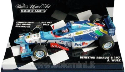 1997 Benetton B197 #8 Alexander Wurz 3rd British GP [1:43 MINICHAMPS 430 970058] - Immagine 1 di 2