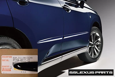 JUEGO MOLDURAS LATERALES CARROCERÍA OEM LEXUS RX350 RX450H (2010-2015) (NEGRO OBSIDIANA) (212) Foto 1 de 2
