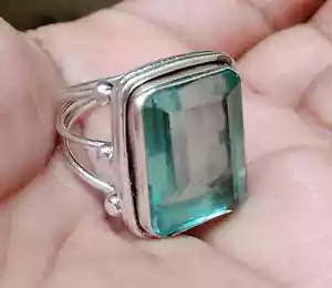 Anello in argento sterling 925 con pietra preziosa topazio blu gioiello fatto a mano per regalo - Foto 1 di 1