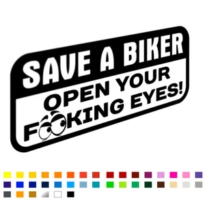 Think Bike Open Your Eyes Funny Decal Sticker For Car Van Window Bumper Caravan - Picture 1 of 2
