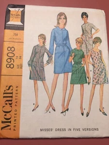 McCall’s Pattern #8908 Miss Sz 14 Bust 34 Dress - Picture 1 of 4
