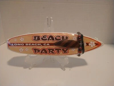 Lote 2 Beach Party Long Beach CA Camiseta Grande y Collar Tabla de Surf Sellada al Vacío Foto 1 de 4