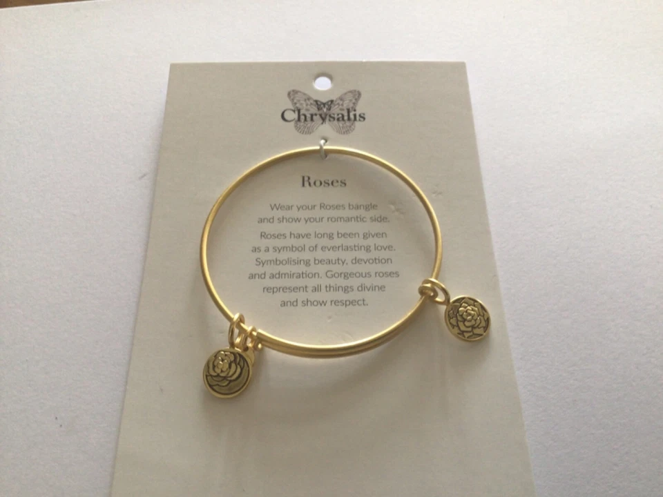 Pulseira expansível folheada a ouro Chrysalis Roses - Imagem 1 de 4