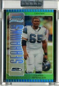 2005 Bowman Chrome Uncirculated Green Refractors Card #208 Chris Spencer