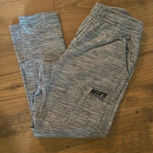 Kids Nike Dri Fit Sweatpants, Youth Size Medium, 100% Poly, Heather Gray + Logo - Picture 1 of 5