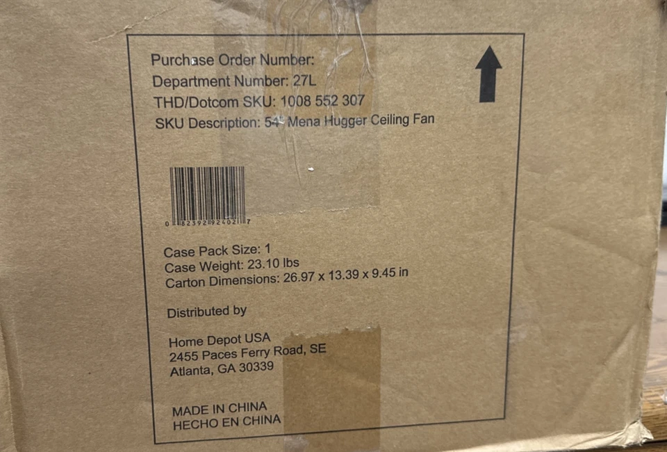 Hampton Bay Mena 54 in. Matte White Ceiling Fan Replacement Parts 1008 552 307 - Image 1 of 1